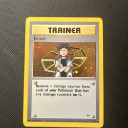 Brock HOLO 15/132 Gym Heroes Trainer VINTAGE 2000 Pokemon LP/MP - Image 1