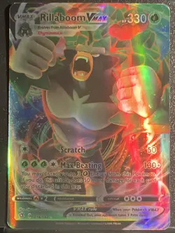 Pokemon Sword & Shield Rebel Clash 018/192 Rillaboom VMax - Image 1