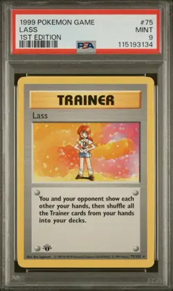 1999 Pokemon Base Set 1st Edition Lass #75 English Trainer 75/102 - PSA 9 MINT - Image 1