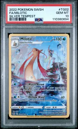 2022 POKEMON SWORD & SHIELD SILVER TEMPEST #TG02 FULL ART/MILOTIC PSA 10 - Image 1