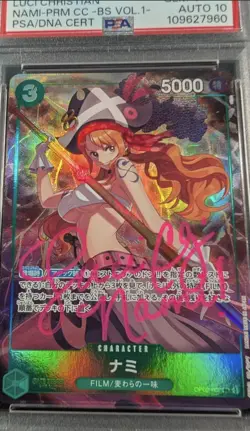 Luci Christian AUTO 10 One Piece Japanese Promo Holo Nami OP02-036 PSA 10 GEM MT - Image 5