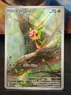 Chespin 087/086 Chaos Rising English Pokemon Card Illustration Rare - Image 2