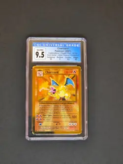 CGC 9.5 Blue Label Pokemon Card Charizard #4 Gold Metal Celebrations UPC 25th - Image 1