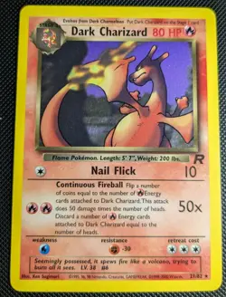 Pokemon Dark Charizard Team Rocket Rare 21/82 Unlimited Vintage Card TCG - Image 1