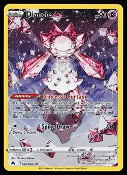 Diancie GG13/GG70 Holo Crown Zenith Galarian Gallery Pokemon Card - Image 1
