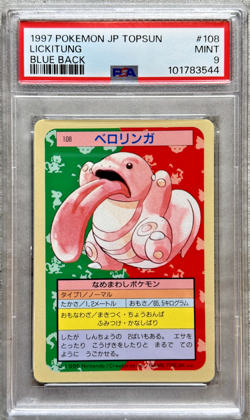 Pokemon Card JPN Lickitung PSA 9 Mint, Topsun Blue Back #108, Top Seika 1997 - Image 1