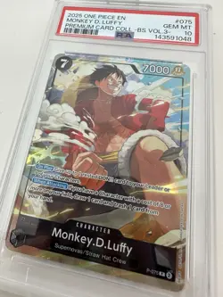 One Piece Monkey.D.Luffy Premium Card Collection Vol. 3 - PSA 10 2025 #075 - Image 3