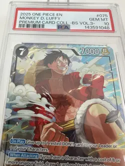 One Piece Monkey.D.Luffy Premium Card Collection Vol. 3 - PSA 10 2025 #075 - Image 4
