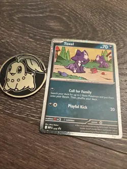 Pokemon Chaos Rising Toxel #78 Cosmic Holo Promo With Coin . Nm Pack Fresh - Image 2