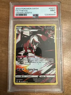 2023 POKEMON SWORD & SHIELD CROWN ZENITH #GG17 FULL ART/THIEVUL PSA 9 - Image 1