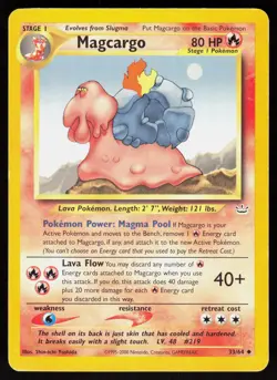 Magcargo 33/64 Uncommon Neo Revelation Pokemon Unlimited Damaged - Image 1