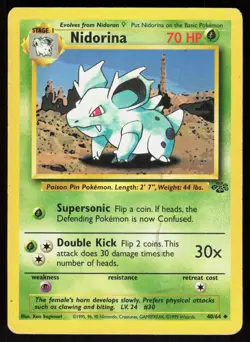 Nidorina 40/64 Uncommon Jungle Pokemon Unlimited Damaged - Image 1