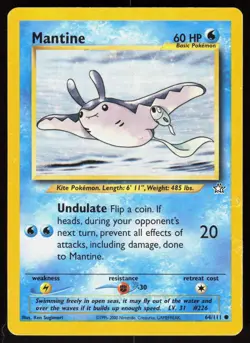 Mantine 64/111 Common Neo Genesis Pokemon Unlimited Damaged - Image 1