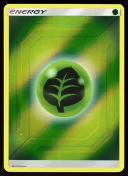 Grass Energy (2019 Unnumbered) Common SM - Team Up Pokemon Reverse Holo LP - Image 1