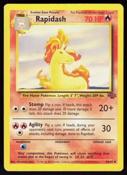 Rapidash 44/64 Uncommon Jungle Pokemon Unlimited Damaged - Image 1