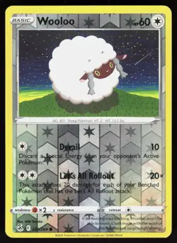 Wooloo 221/264 Common Fusion Strike Pokemon Reverse Holo Lightly Played - Image 1