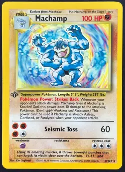 Machamp Holo 8/102 Base Set 1st Edition Pokemon 1999 MP - Image 1