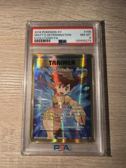 Pokemon PSA 8 Misty's Determination Full Art 2016 108/108 Evolutions English - Image 1
