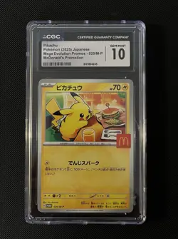 Pokemon TCG Pikachu 020/M-P McDonald’s Promo Japanese CGC Gem Mint 10 - Image 1