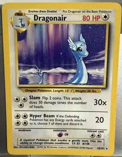 Pokemon Dragonair 18/102 Base Set Rare Unlimited Regular 1999 Wizards English - Image 1