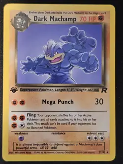 Pokemon TCG Dark Machamp 27 1st Edition Team Rocket Mint Near Mint Rare - Image 1