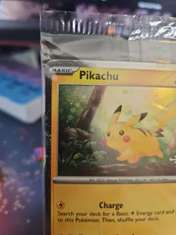 Pokemon Pikachu TCG Holo Snowflake Festive Stamp 25/165 Sealed Near Mint Mew 151 - Image 2