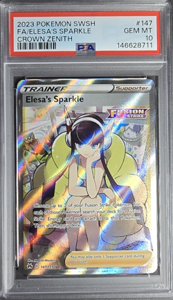 PSA 10 Gem Mint 2023 Pokemon ~ Elesa's Sparkle ~ Full Art Crown Zenith SWSH #147 - Image 1