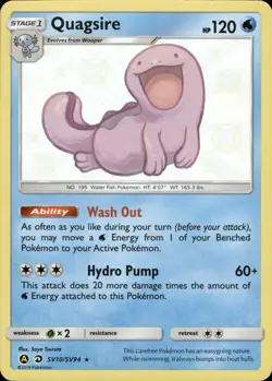 Quagsire SV10/SV94 Shiny Rare Hidden Fates Shiny Vault Pokemon Near Mint - Image 1