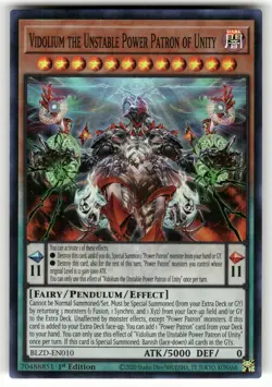 Vidolium The Unstable Power Patron Of BLZD-EN010 Super R Blazing Dom Yu-Gi-Oh NM - Image 1