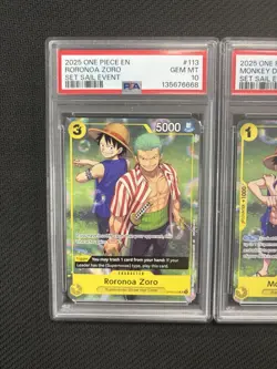 2025 One Piece Set Sail Event Monkey D. Luffy & Zoro Sequential PSA 10 - Image 2