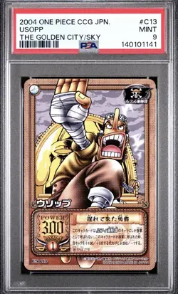 PSA 9 2004 BANDAI ONE PIECE CCG JAPANESE THE GOLDEN CITY IN THE SKYUSOPP C13 - Image 1