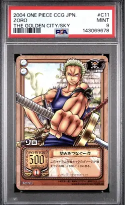 PSA 9 2004 BANDAI ONE PIECE CCG JAPANESE THE GOLDEN CITY IN THE SKY ZORO C11 - Image 1