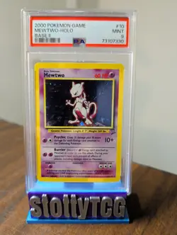 Mewtwo Base Set 2 Holo Card, PSA 9 - Image 1