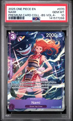 2025 ONE PIECE PREMIUM CARD COLLECTION BEST SELECTION VOL.4 #070 NAMI PSA 10 - Image 1