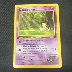 Sabrina's Abra 94/132 Gym Challenge Regular First Edition Pokemon Card NM SA2 - Image 1