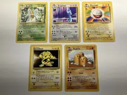 Pokemon Card Lot x5 Rare Non Holo Base Set - Image 1