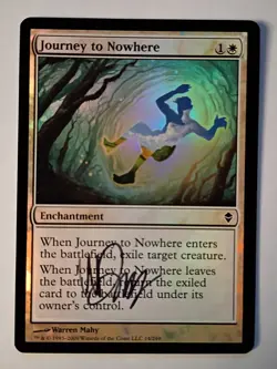 Magic The Gathering - 1x Signed Foil Journey to Nowhere (mtg) Zendikar - Image 1