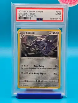 PSA 9 - 2021 POKEMON SWORD & SHIELD BATTLE STYLES 099 STEELIX-HOLO - Image 1