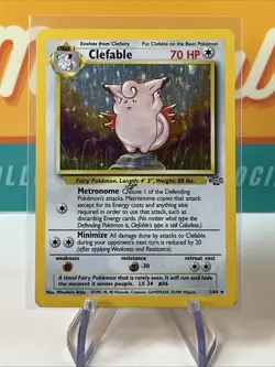 Clefable #1 Holo Rare Pokemon TCG WoTC 1999 Jungle Unlimited DMG - Image 3