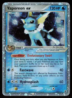 Vaporeon ex 110/113 EX Rare Delta Species Pokemon Holo Moderately Played - Image 1