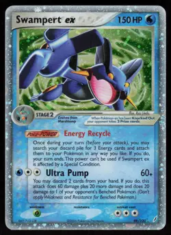 Swampert ex 98/100 EX Rare Crystal Guardians Pokemon Holo Moderately Played - Image 1
