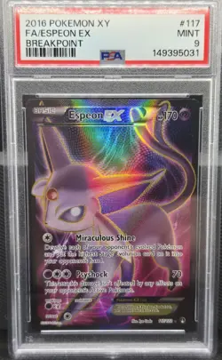 Pokemon TCG Espeon EX Full Art Holo Ultra Rare 117/122 Breakpoint PSA 9 - Image 1