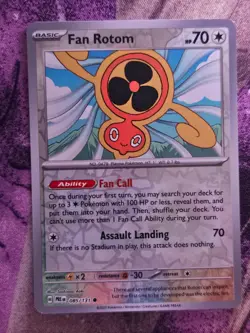 Fan Rotom 085/131 Common Prismatic Evolutions Pokemon Reverse Holo Near Mint - Image 1