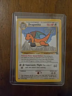 1999 Pokemon Dragonite #5 Black Star Promo Kids WB The First Movie Stamp WOTC LP - Image 1