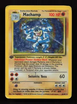 Machamp 8/102 Rare Base Set Pokemon 1st Edition Holo Heavily Played - Image 1