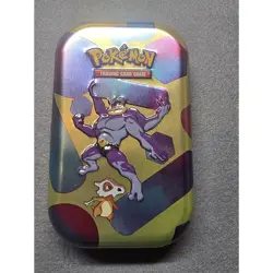 EMPTY Pokemon Scarlet & Violet 151 Machamp Cubone Mini Tin Collectible Storage - Image 1