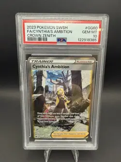 PSA 10 - Pokemon 2023 Cynthia's Ambition GG60/GG70 Crown Zenith Ultra Rare - Image 1