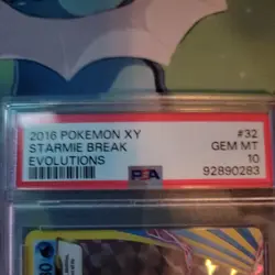 2016 POKEMON XY EVOLUTIONS 32/108 STARMIE BREAK PSA 10 GEM MINT - Image 2