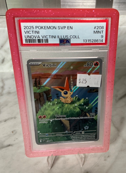 2025 POKEMON SVP EN-SV BLACK STAR PROMO #208 VICTINI PSA 9 W/BUMPER GUARD - Image 1