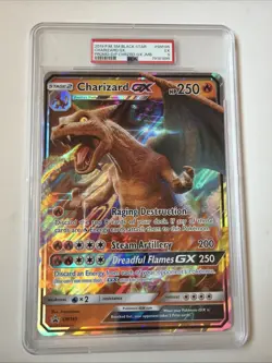2019 Pokemon Detective Pikachu Charizard GX SM195 Black Star Promo Jumbo PSA 5 - Image 1